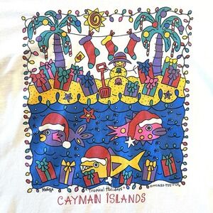 MIS-TEE-V-US L Large Cayman Islands Melissa Tropical Holidays 1995 USA Christmas